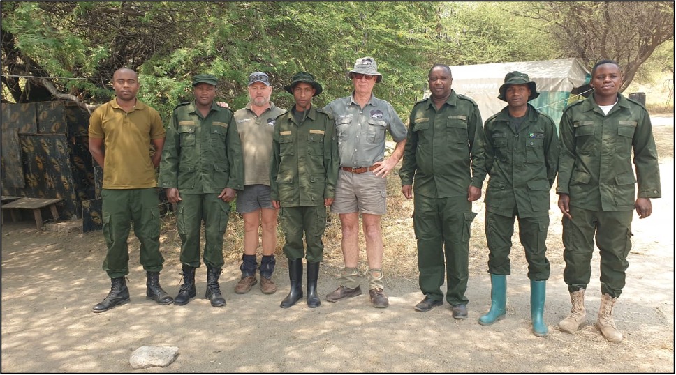 Ken and Wallie with a group of field rangers in Tanzania.